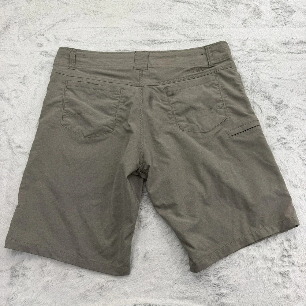 Kuhl Shorts Mens 36 Brown Chino Microfiber Drawstring Pockets 10 Inseam Hiking